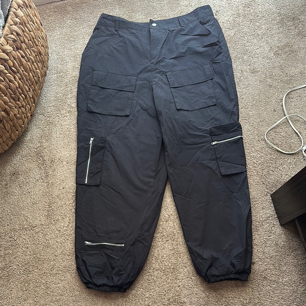 Fashion Nova Black Cargo Joggers